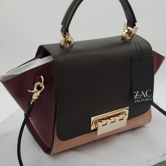 NWT Zac Zac Posen Eartha Medium Crossbody bag tote Leather Cedar shoulder purse - Picture 4 of 7